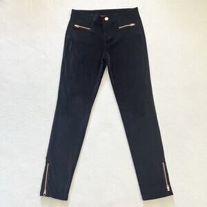 Baker By Ted Baker Girl Stretch Black Velvet Adjustable Waist Ankle Zip Pant 14